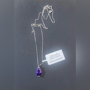 Amethyst pendant on sterling silver chain💜